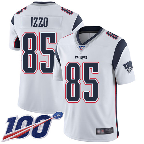 New England Patriots Football 85 Vapor Untouchable 100th Season Limited White Men Ryan Izzo Road NFL Jersey
